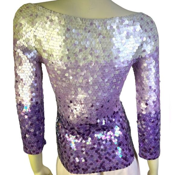 BEAUTIFUL Escada Sweater In Purple Hombre Sequins Pre-Loved Size 34 German Made - Picture 4 of 5